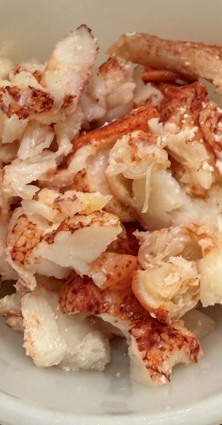 A bowl of fresh-picked lobster meat