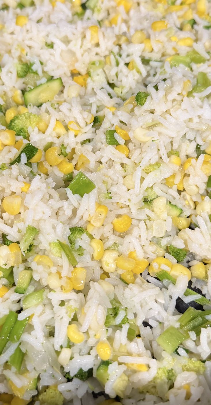 Rice tossed with scallions and corn